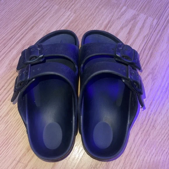 Kids Birkenstock Unisex Black Arizona Slip On Sandals Size 26 (8-8.5) - Picture 5 of 9